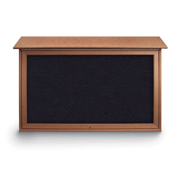 Indoor Enclosed Combo Board, 42"x32", Satin Frame/Green & Cloud